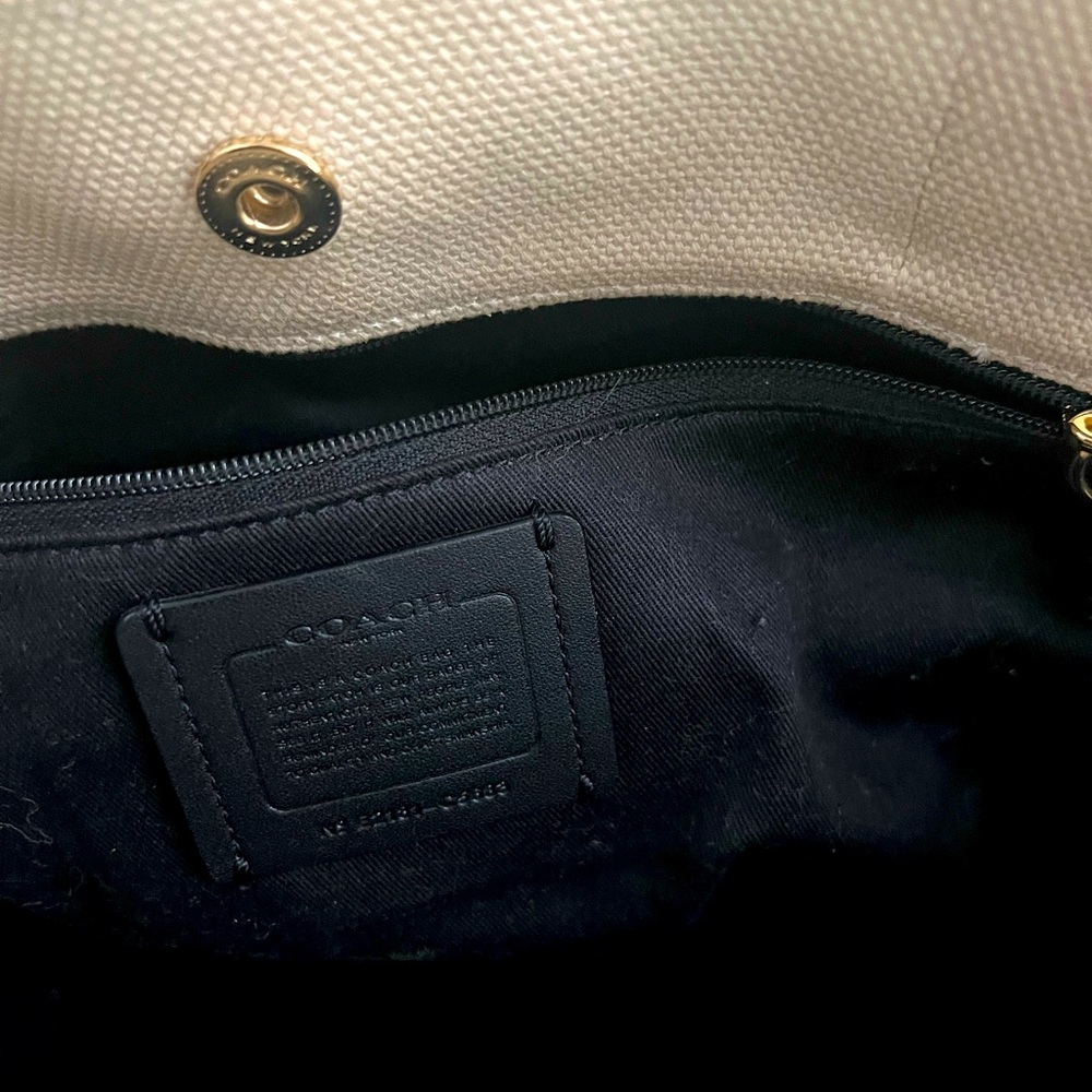 Coach Cream Tote with Pink Handles - Picture 8 of 12